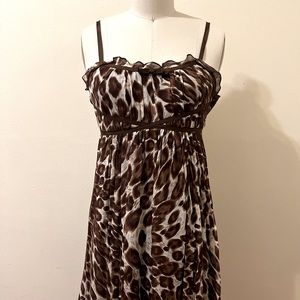 New Guess silk animal print dress